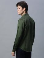 Men's 100% Cotton Slim Fit Shirt Olive
