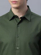 Men's 100% Cotton Slim Fit Shirt Olive