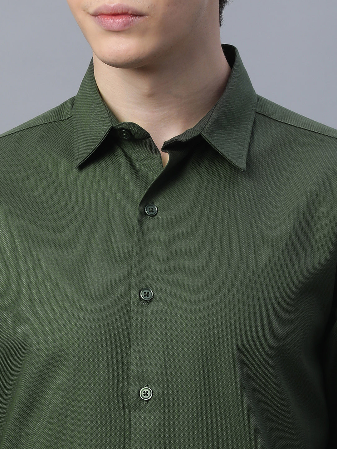 Men's 100% Cotton Slim Fit Shirt Olive