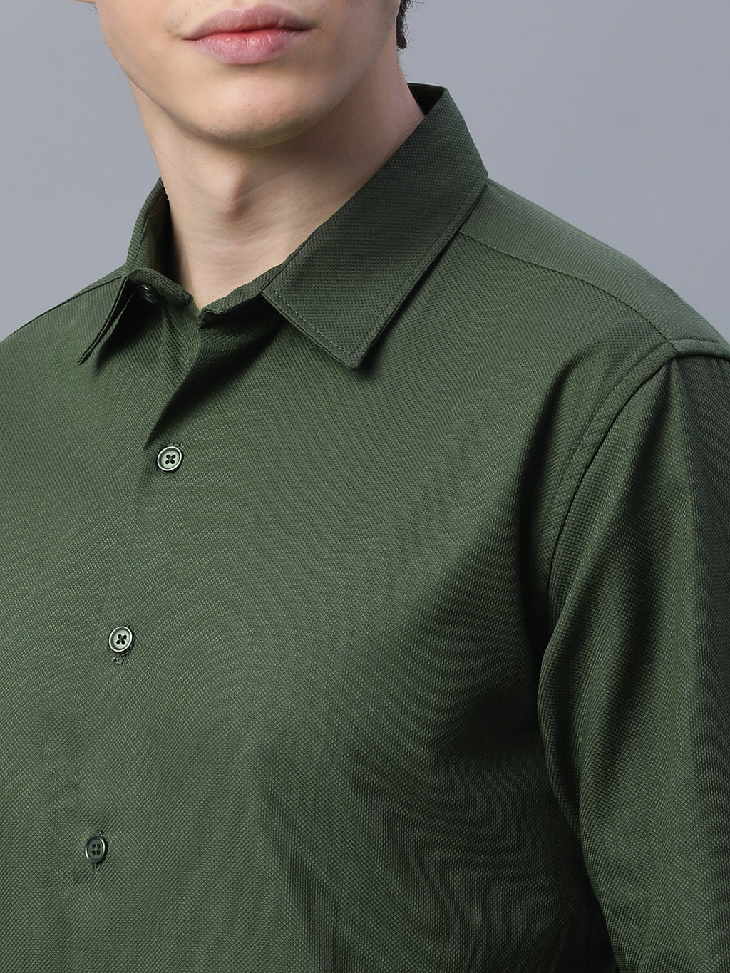 Men's 100% Cotton Slim Fit Shirt Olive