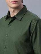 Men's 100% Cotton Slim Fit Shirt Olive