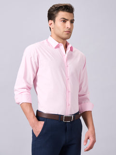 Men’s Cotton Lycra Slim Fit Shirt Pink