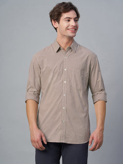 Men’s Cotton Regular Fit Shirt Brown