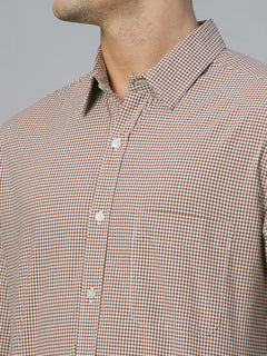 Men’s Cotton Regular Fit Shirt Brown
