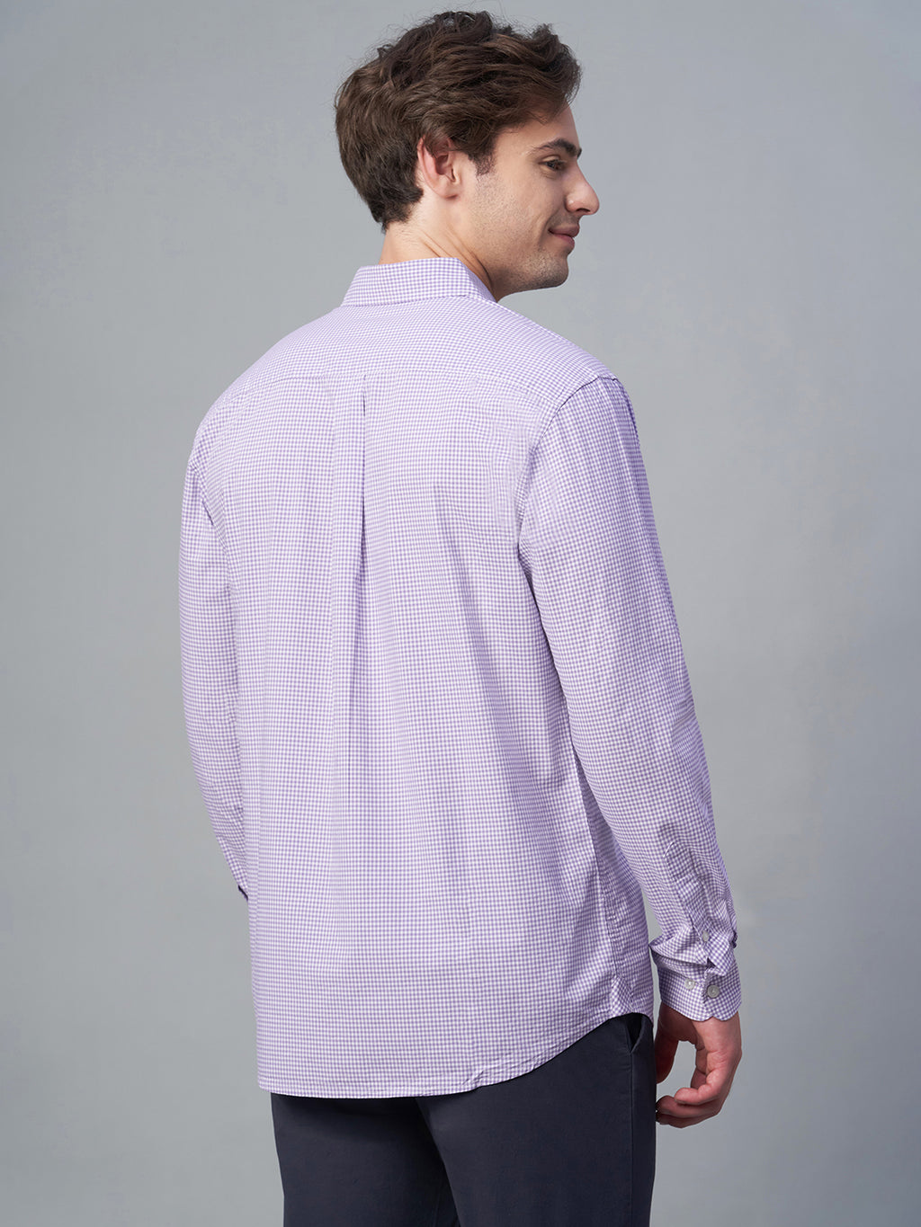 Men's Lilac 100% Cotton Regular Fit Shirt