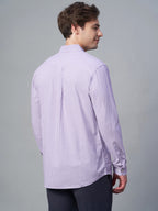 Men's Lilac 100% Cotton Regular Fit Shirt