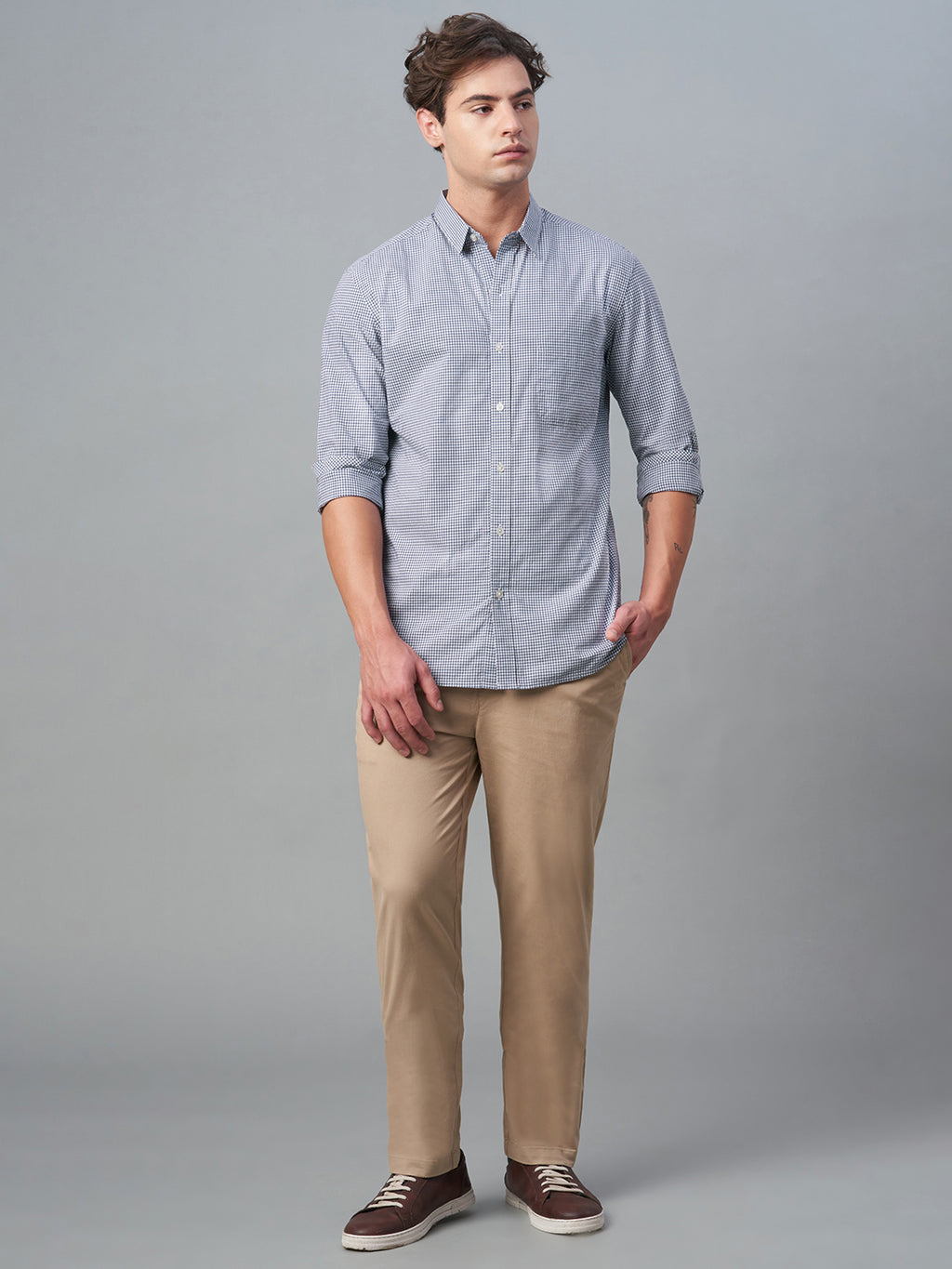 Men's Navy 100% Cotton Regular Fit Shirt