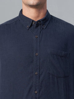 Men’s Cotton Regular Fit Corduroy Shirt Navy