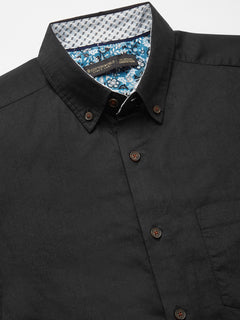 Men’s Cotton Regular Fit Contrast Shirt Black