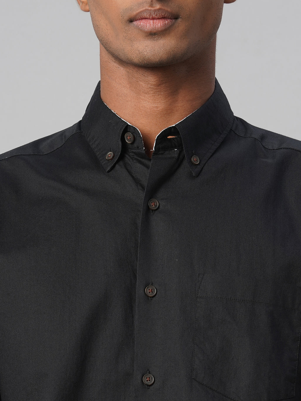 Men's Black 100% Cotton Regular Fit Shirt