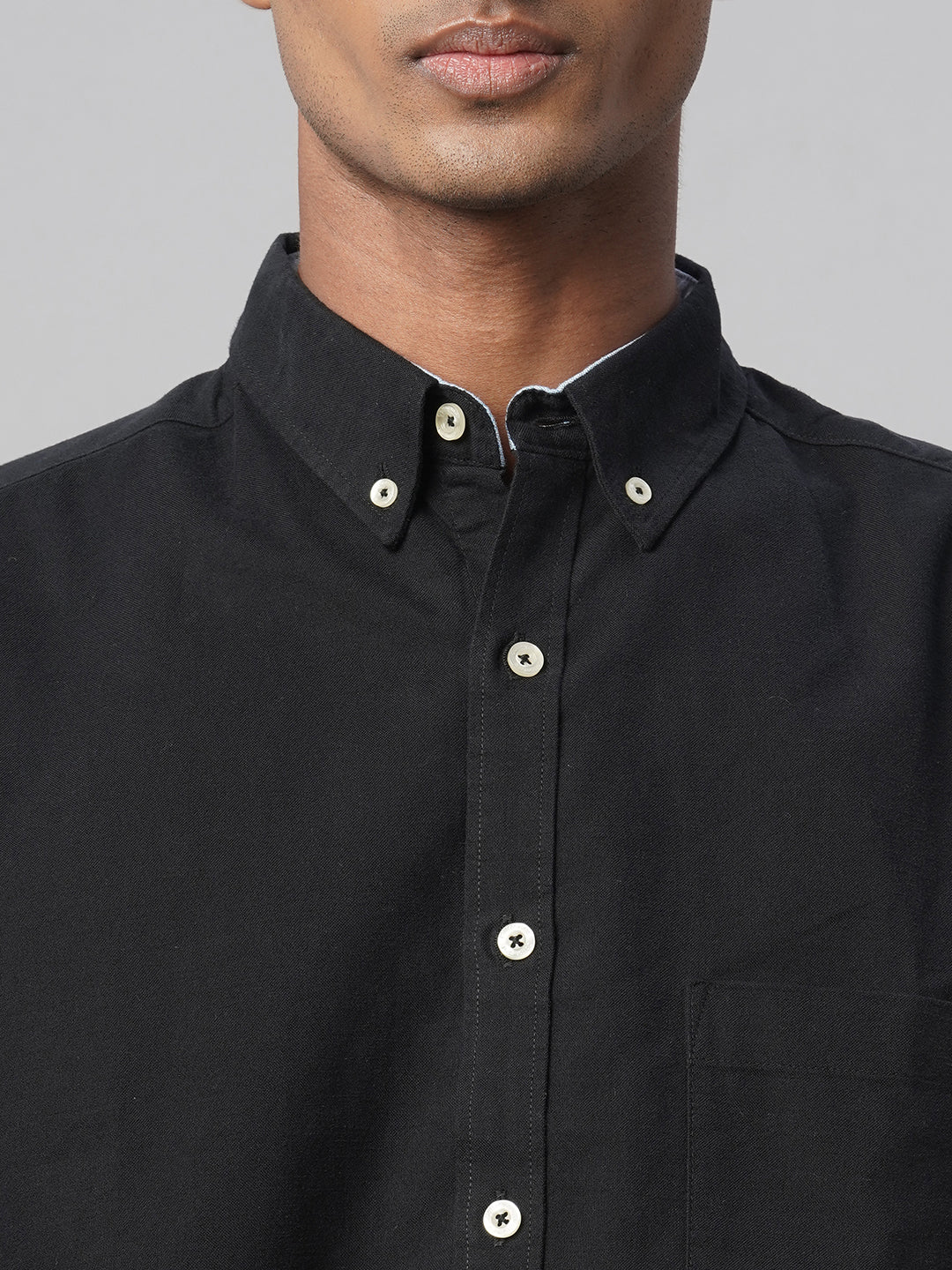 Men's Black 100% Cotton Regular Fit Shirt