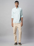 Men's Mint 100% Cotton Regular Fit Shirt