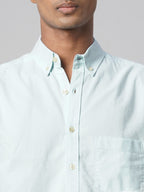 Men's Mint 100% Cotton Regular Fit Shirt