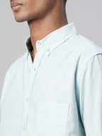 Men's Mint 100% Cotton Regular Fit Shirt