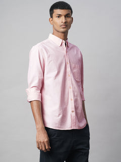 Men’s Cotton Regular Fit Pocket Shirt Pink