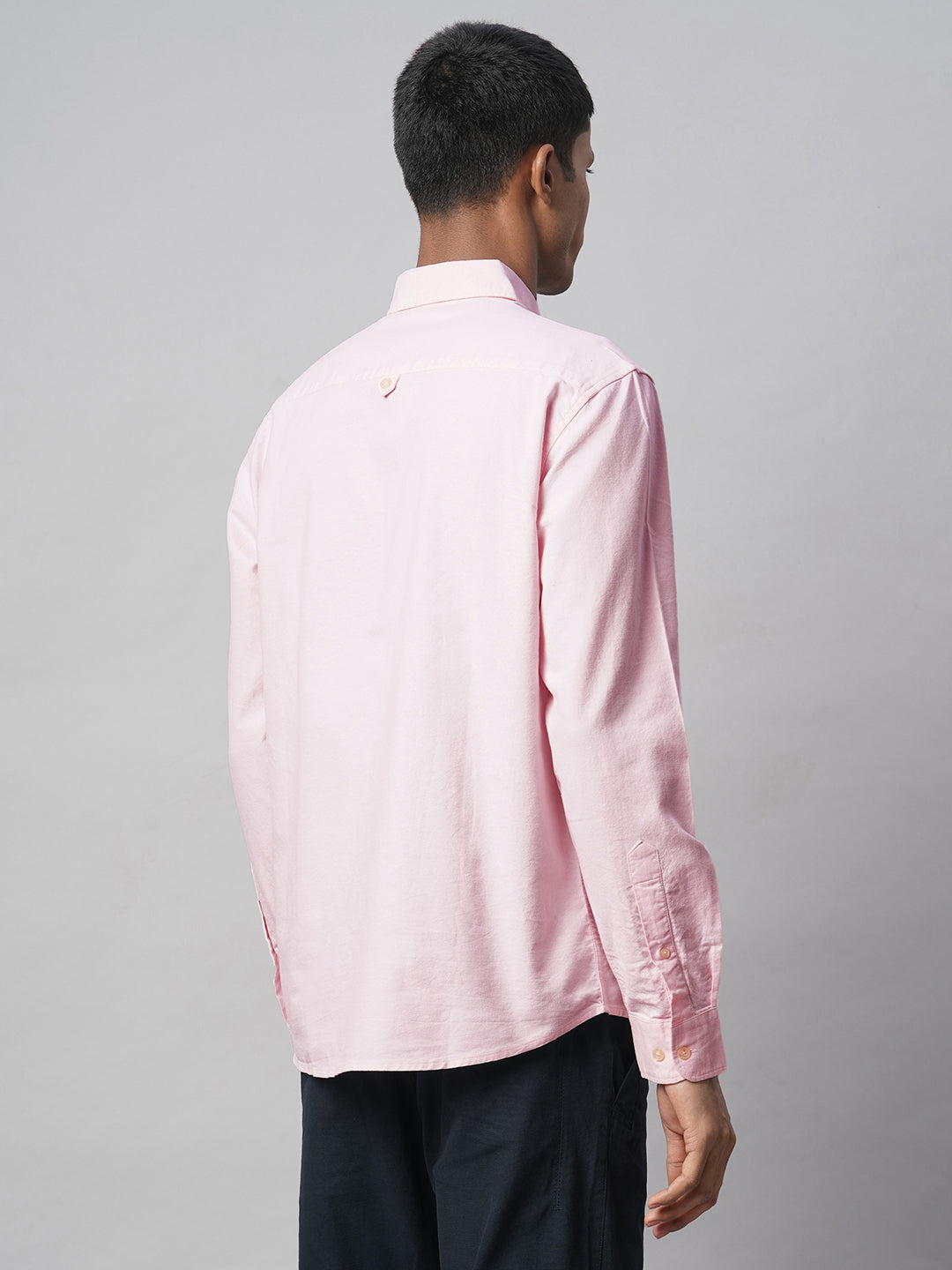Men's Pink 100% Cotton Regular Fit Shirt