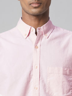 Men’s Cotton Regular Fit Pocket Shirt Pink