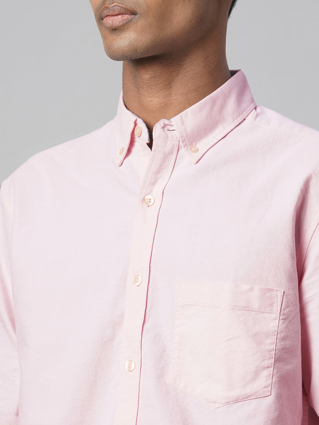Men's Pink 100% Cotton Regular Fit Shirt