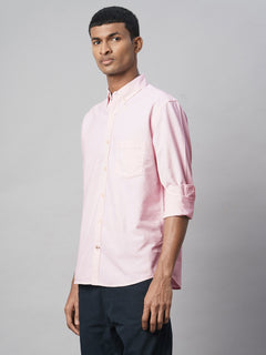 Men’s Cotton Regular Fit Pocket Shirt Pink