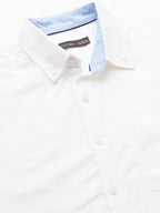 Men's White 100% Cotton Regular Fit Shirt