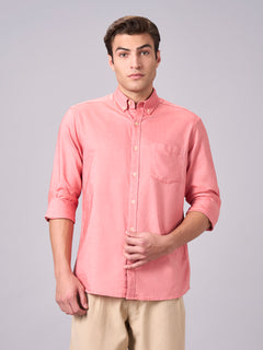 Men’s Cotton Regular Fit Button Down Full Sleeve Shirt Brick