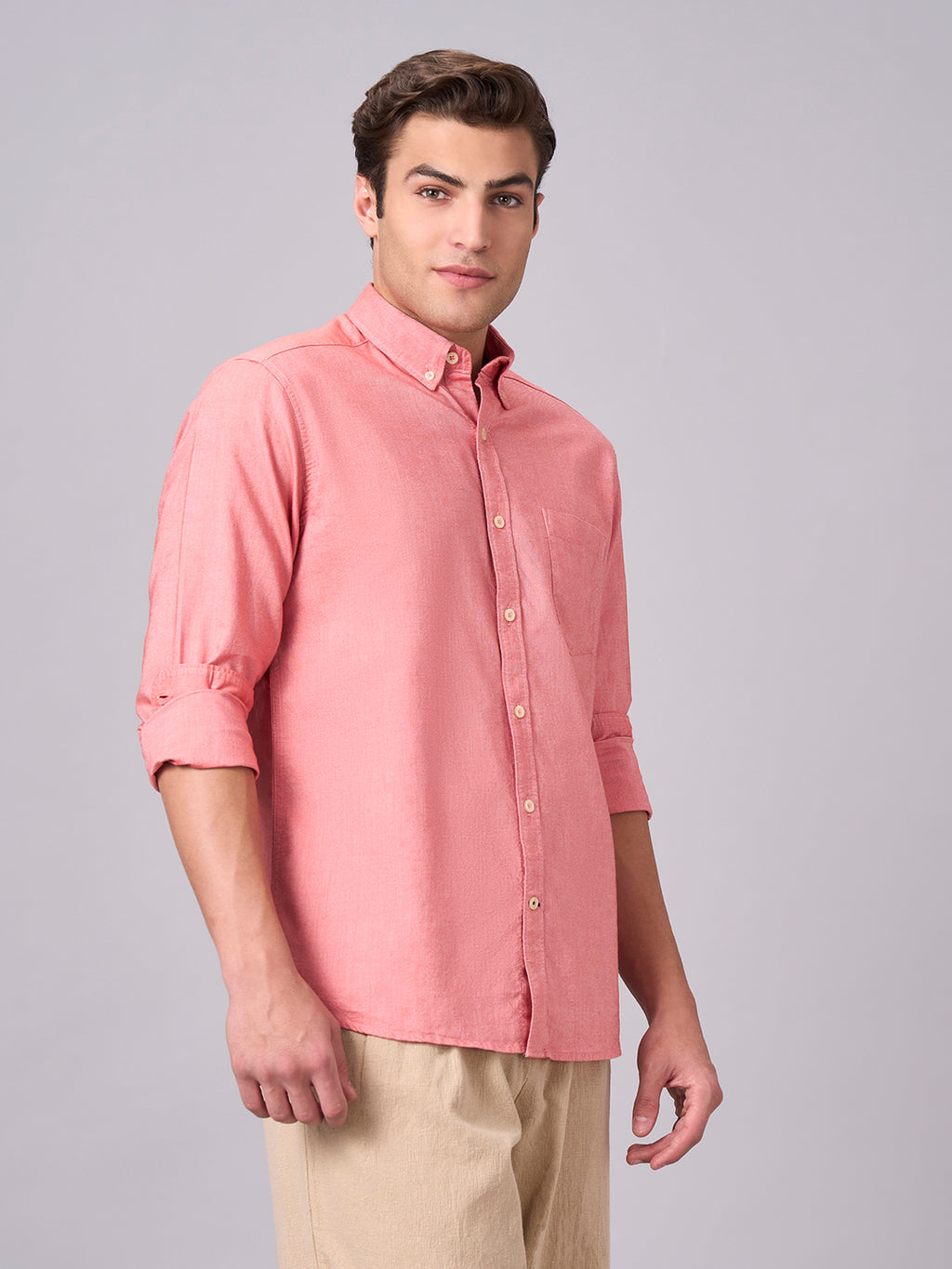 Men's Brick 100% Cotton Regular Fit Shirt