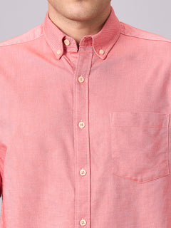 Men’s Cotton Regular Fit Button Down Full Sleeve Shirt Brick