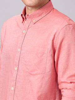 Men’s Cotton Regular Fit Button Down Full Sleeve Shirt Brick