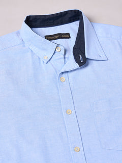 Men’s Cotton Regular Fit Full Sleeve Shirt Sky