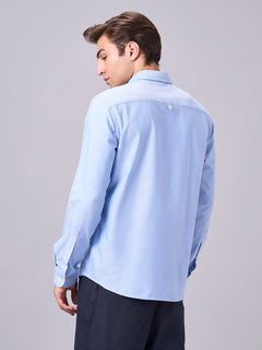 Men’s Cotton Regular Fit Full Sleeve Shirt Sky