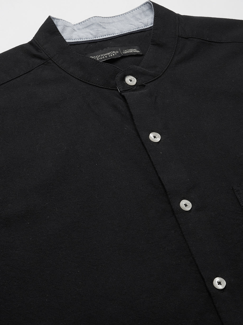 Men's Black 100% Cotton Regular Fit Shirt