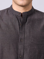 Men's Brown 100% Cotton Regular Fit Shirt