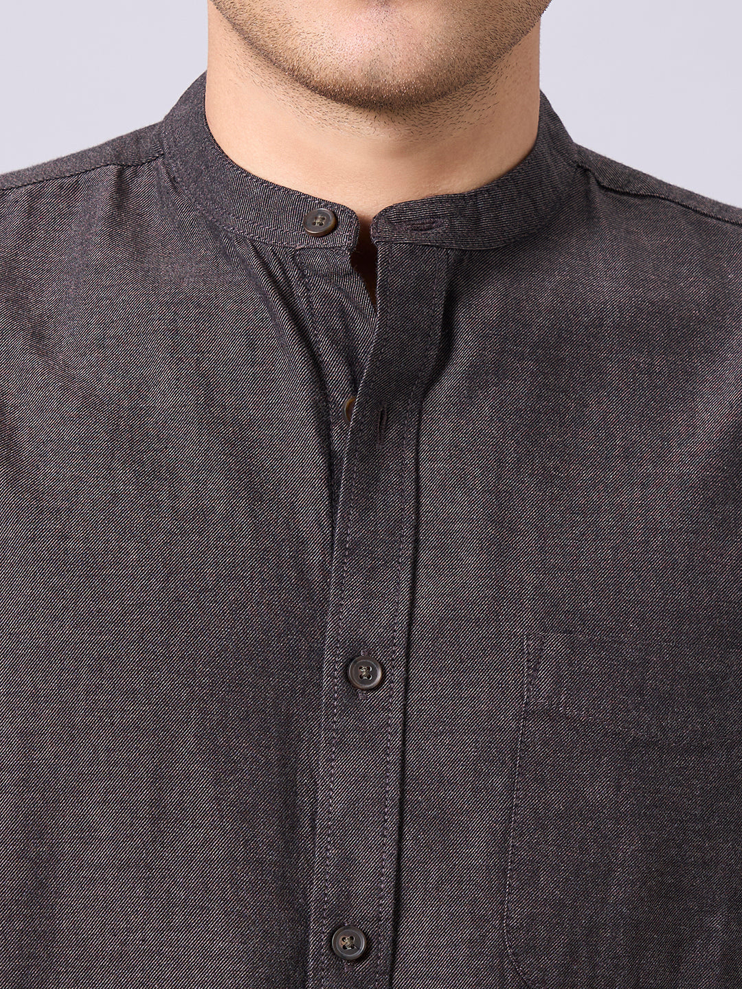 Men's Brown 100% Cotton Regular Fit Shirt