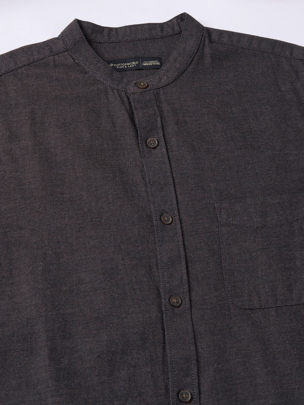 Men's Brown 100% Cotton Regular Fit Shirt
