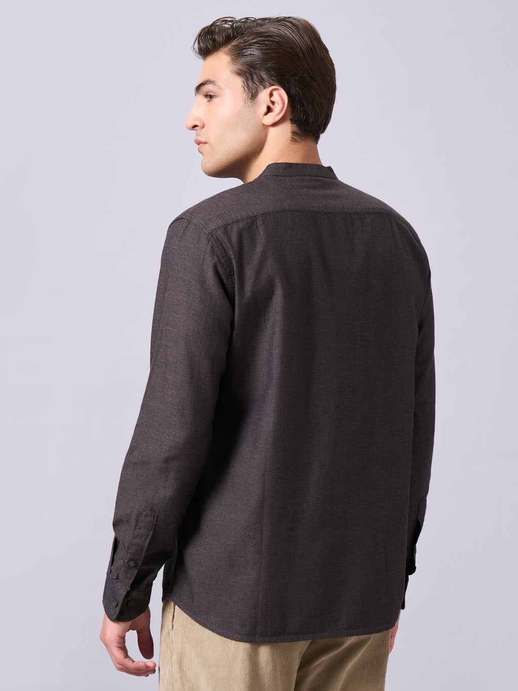Men's Brown 100% Cotton Regular Fit Shirt