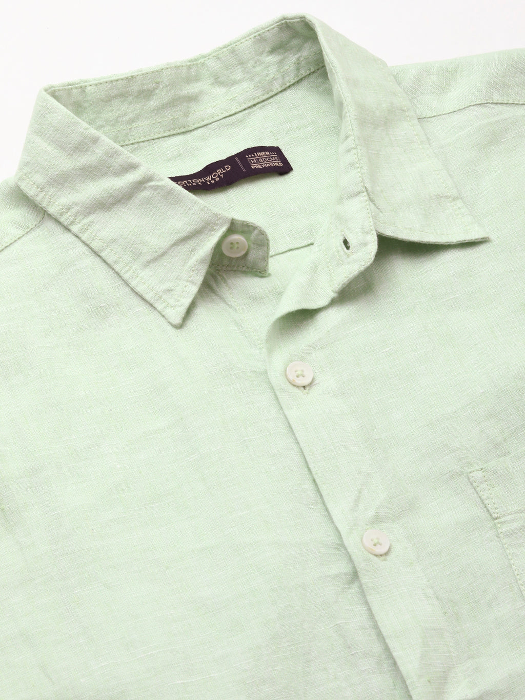 Men's Mint 100% Linen Regular Fit Shirt