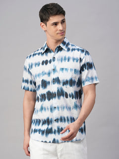Men’s Cotton Regular Fit Shirt White Navy
