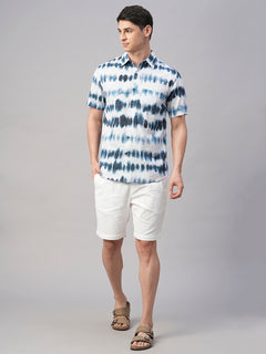 Men’s Cotton Regular Fit Shirt White Navy