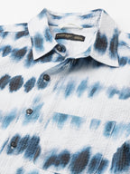 Men's White/Navy 100% Cotton Regular Fit Shirt