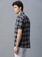 Men's Black 100% Cotton Regular Fit Shirt