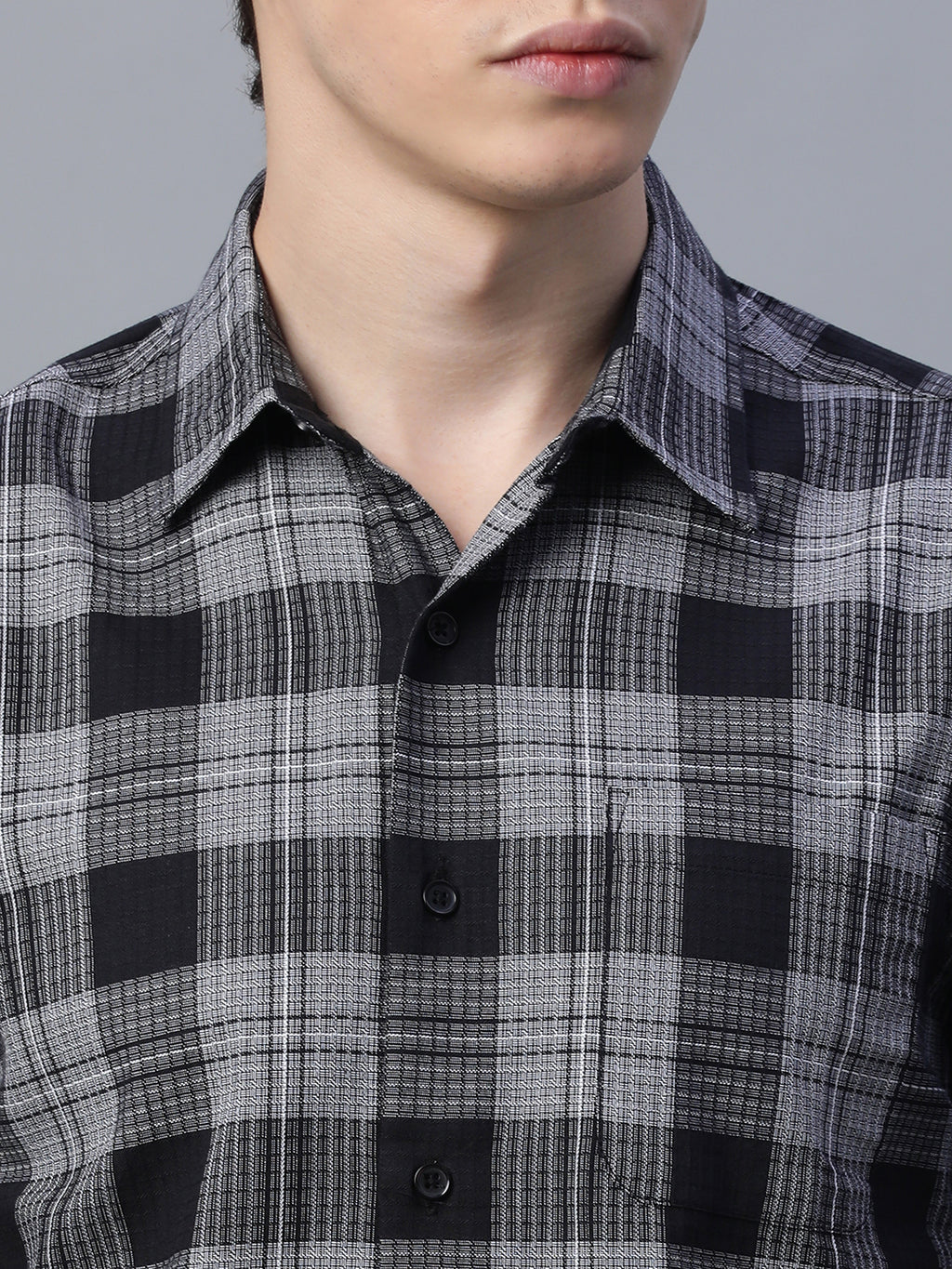 Men's Black 100% Cotton Regular Fit Shirt