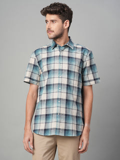 Men’s Cotton Linen Regular Fit Stripe Shirt Natural