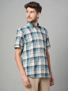Men’s Cotton Linen Regular Fit Stripe Shirt Natural