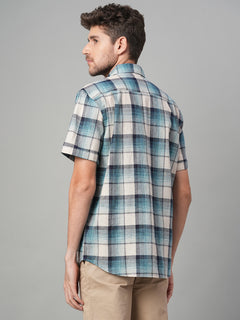 Men’s Cotton Linen Regular Fit Stripe Shirt Natural