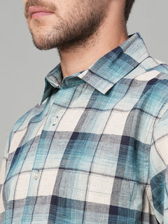 Men’s Cotton Linen Regular Fit Stripe Shirt Natural