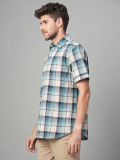 Men’s Cotton Linen Regular Fit Stripe Shirt Natural