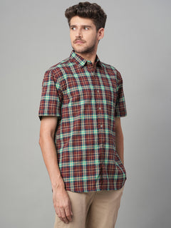 Men’s Cotton Linen Regular Fit Shirt Red