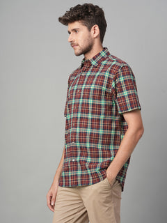 Men’s Cotton Linen Regular Fit Shirt Red