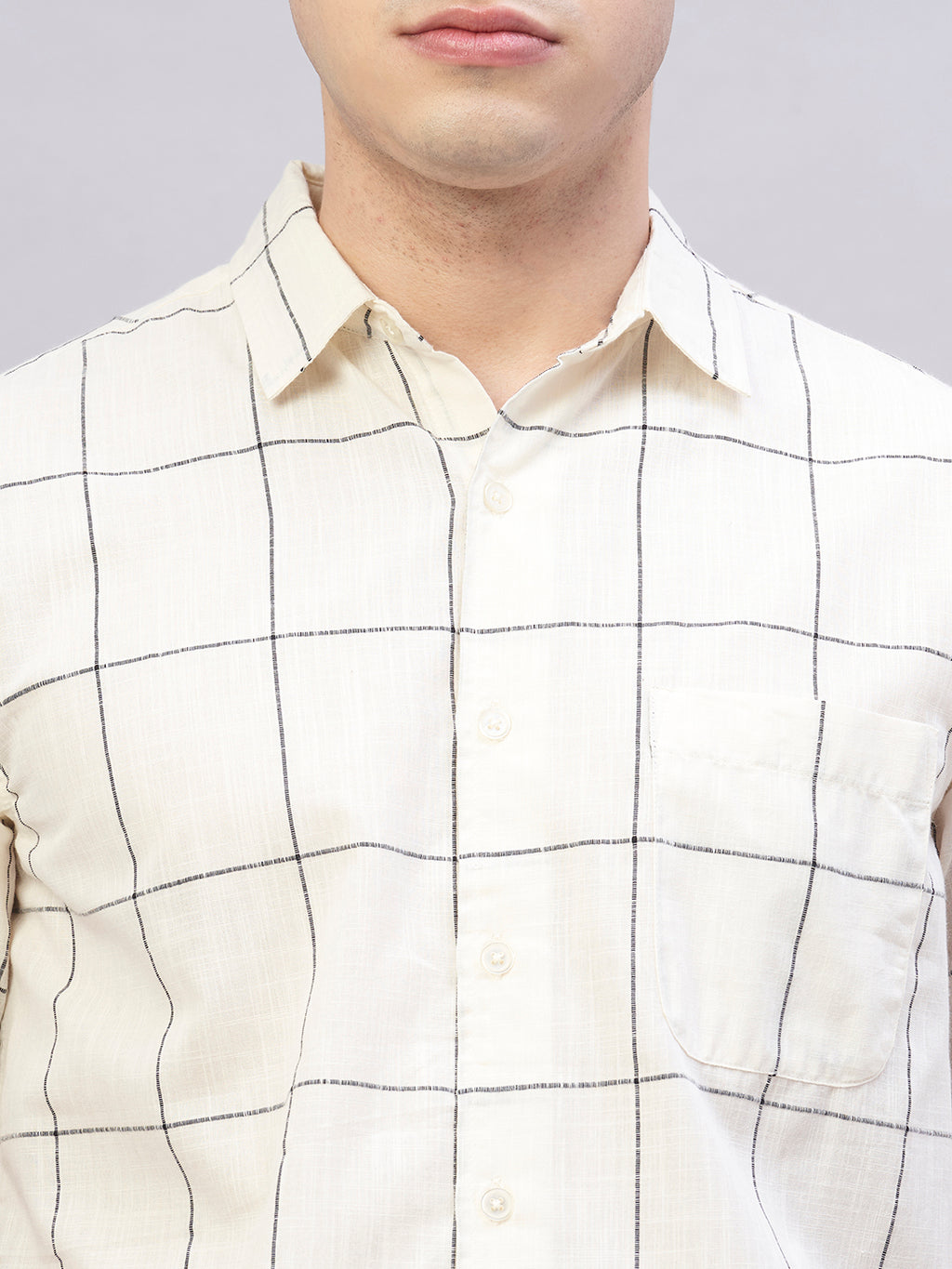 Men's Natural 100% Cotton Regular Fit Shirt