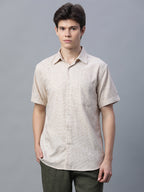 Men's Cotton Excel Regular Fit Shirt Khaki